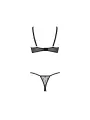 CONJUNTO DE 2 PEÇAS COM SUTIÃ ABERTO MARINA BEGE DEVIL COLLECTION PASSION