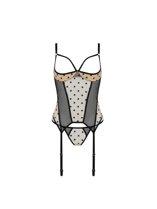 CORPETE E TANGA MARINA BEGE DEVIL COLLECTION PASSION