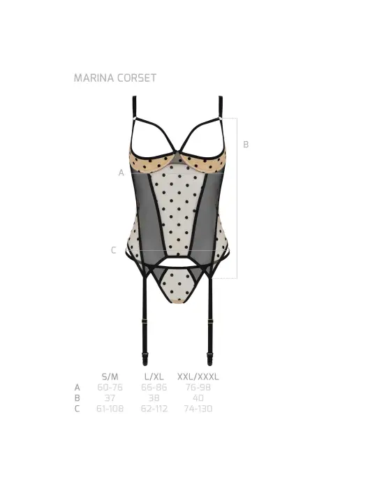 CORPETE E TANGA MARINA BEGE DEVIL COLLECTION PASSION