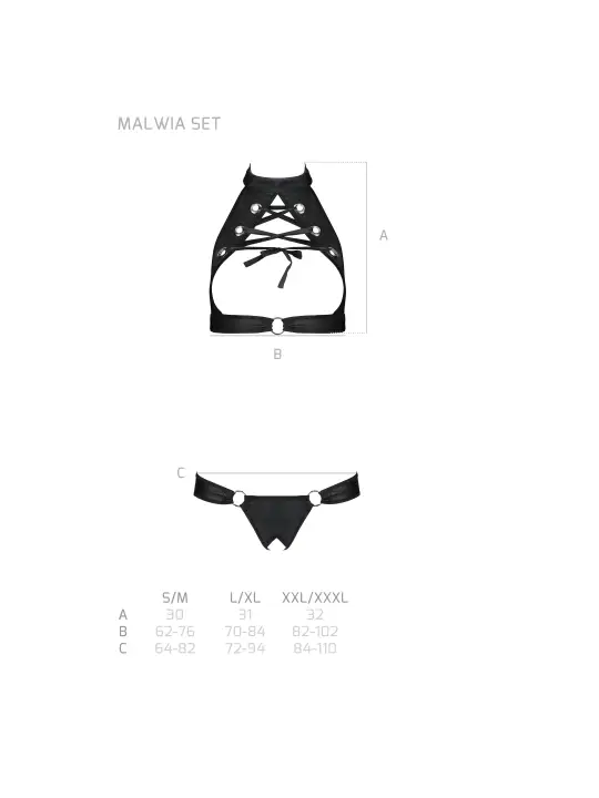 CONJUNTO DE 2 PEÇAS MALWIA PRETO PASSION
