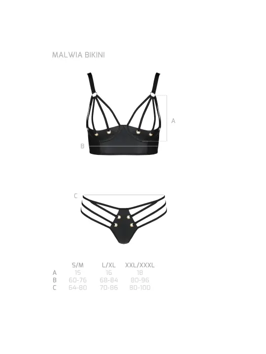 CONJUNTO DE 2 PEÇAS MALWIA BIKINI PRETO PASSION