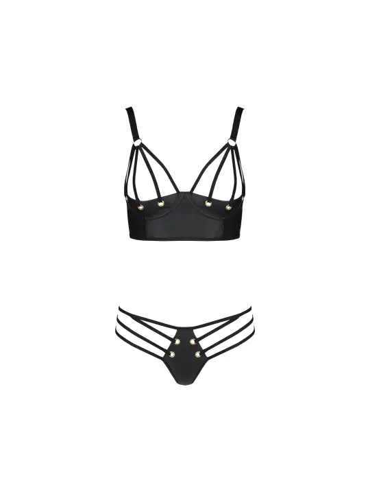 CONJUNTO DE 2 PEÇAS MALWIA BIKINI PRETO TAMANHO QUEEN PASSION