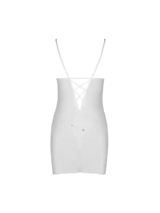 CAMISA DE NOITE E TANGA LOVELIA BRANCO PASSION