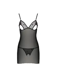 CAMISA DE NOITE E TANGA LOVELIA PRETO PASSION