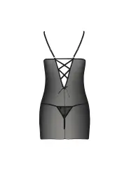 CAMISA DE NOITE E TANGA LOVELIA PRETO PASSION