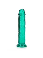 DILDO STRAIGHT REALISTIC CRYSTAL CLEAR 9 /23 CM VERDE REALROCK
