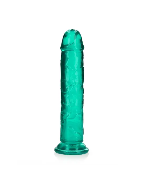 DILDO STRAIGHT REALISTIC CRYSTAL CLEAR 9 /23 CM VERDE REALROCK