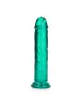 DILDO STRAIGHT REALISTIC CRYSTAL CLEAR 9 /23 CM VERDE REALROCK