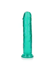 DILDO STRAIGHT REALISTIC CRYSTAL CLEAR 9 /23 CM VERDE REALROCK