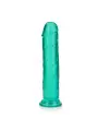 DILDO STRAIGHT REALISTIC CRYSTAL CLEAR 9 /23 CM VERDE REALROCK