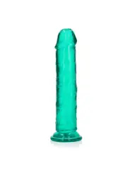 DILDO STRAIGHT REALISTIC CRYSTAL CLEAR 9 /23 CM VERDE REALROCK