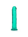 DILDO STRAIGHT REALISTIC CRYSTAL CLEAR 9 /23 CM VERDE REALROCK