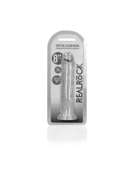DILDO STRAIGHT REALISTIC CRYSTAL CLEAR 8 /20 CM TRANSPARENTE REALROCK