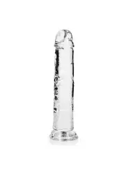 DILDO STRAIGHT REALISTIC CRYSTAL CLEAR 8 /20 CM TRANSPARENTE REALROCK