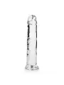 DILDO STRAIGHT REALISTIC CRYSTAL CLEAR 8 /20 CM TRANSPARENTE REALROCK