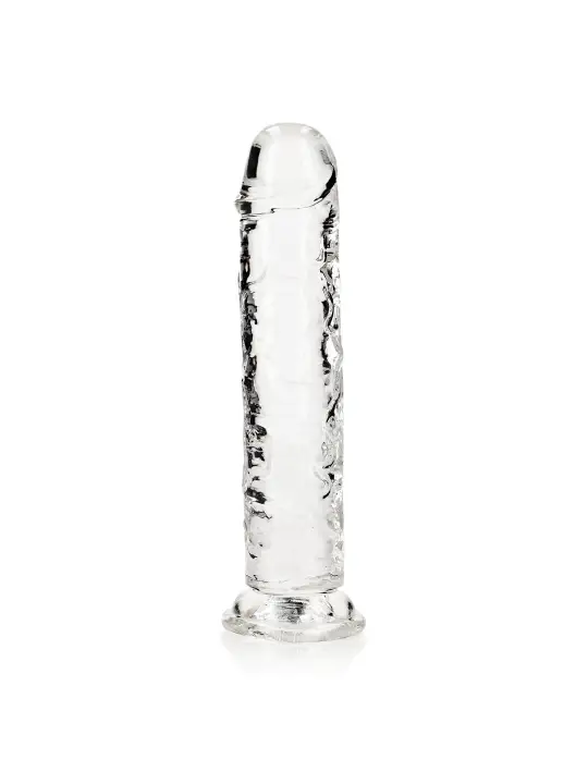 DILDO STRAIGHT REALISTIC CRYSTAL CLEAR 8 /20 CM TRANSPARENTE REALROCK