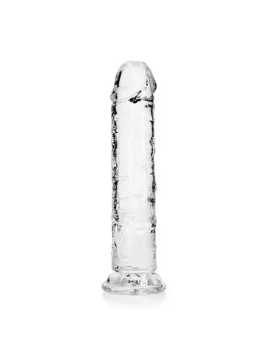 DILDO STRAIGHT REALISTIC CRYSTAL CLEAR 8 /20 CM TRANSPARENTE REALROCK