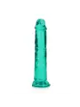 DILDO STRAIGHT REALISTIC CRYSTAL CLEAR 7 /18 CM VERDE REALROCK