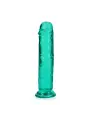 DILDO STRAIGHT REALISTIC CRYSTAL CLEAR 7 /18 CM VERDE REALROCK