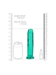 DILDO STRAIGHT REALISTIC CRYSTAL CLEAR 7 /18 CM VERDE REALROCK