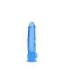 DILDO REALISTA COM TESTÍCULOS CRYSTAL CLEAR 10 /25,4 CM AZUL REALROCK