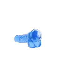 DILDO REALISTA COM TESTÍCULOS CRYSTAL CLEAR 10 /25,4 CM AZUL REALROCK