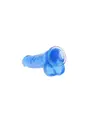 DILDO REALISTA COM TESTÍCULOS CRYSTAL CLEAR 10 /25,4 CM AZUL REALROCK