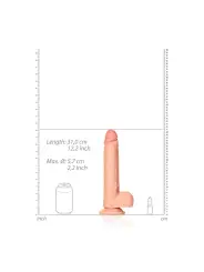 DILDO REALISTA COM TESTÍCULOS STRAIGHT 11 /28 CM FLESH REALROCK