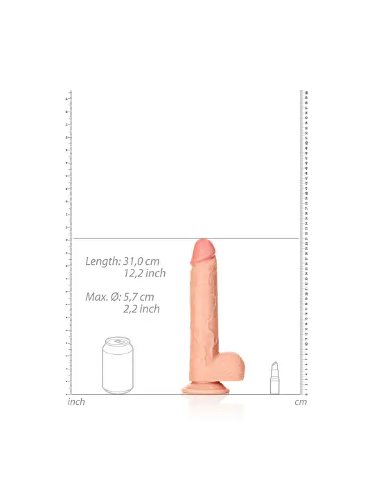 DILDO REALISTA COM TESTÍCULOS STRAIGHT 11 /28 CM FLESH REALROCK