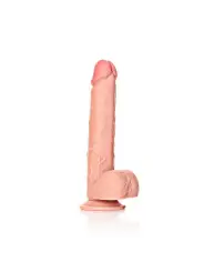 DILDO REALISTA COM TESTÍCULOS STRAIGHT 11 /28 CM FLESH REALROCK
