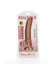 DILDO REALISTA COM TESTÍCULOS CURVED 8 /20,5 CM REALROCK
