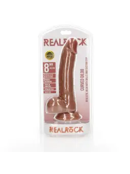 DILDO REALISTA COM TESTÍCULOS CURVED 8 /20,5 CM REALROCK