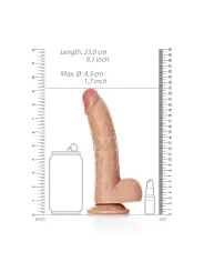DILDO REALISTA COM TESTÍCULOS CURVED 8 /20,5 CM REALROCK