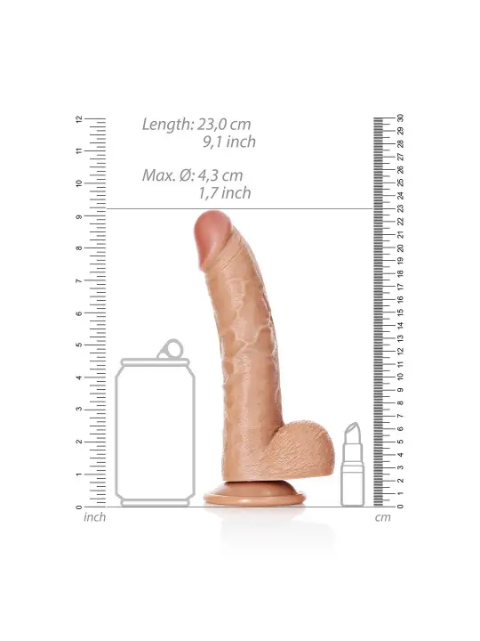 DILDO REALISTA COM TESTÍCULOS CURVED 8 /20,5 CM REALROCK