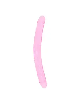 DILDO DUPLO CRYSTAL CLEAR 13 /34 CM ROSA REALROCK