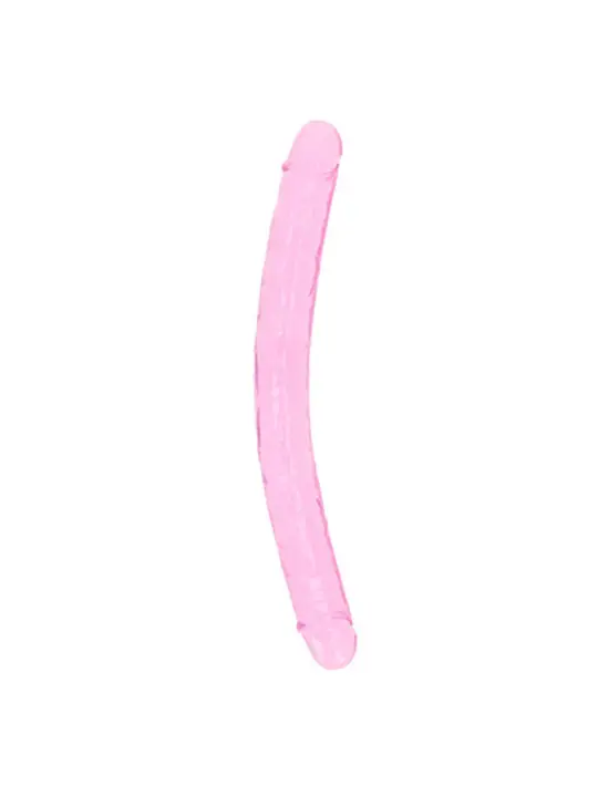 DILDO DUPLO CRYSTAL CLEAR 13 /34 CM ROSA REALROCK