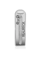 DILDO DUPLO CRYSTAL CLEAR 13 /34 CM  TRANSPARENTE REALROCK