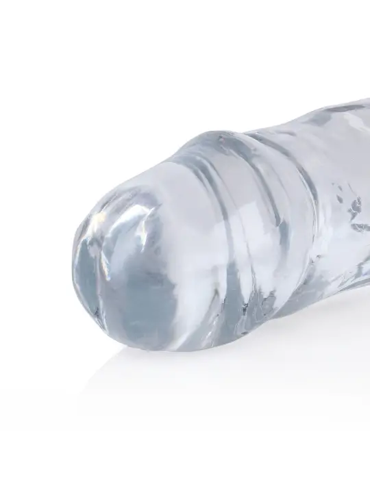 DILDO DUPLO CRYSTAL CLEAR 13 /34 CM  TRANSPARENTE REALROCK
