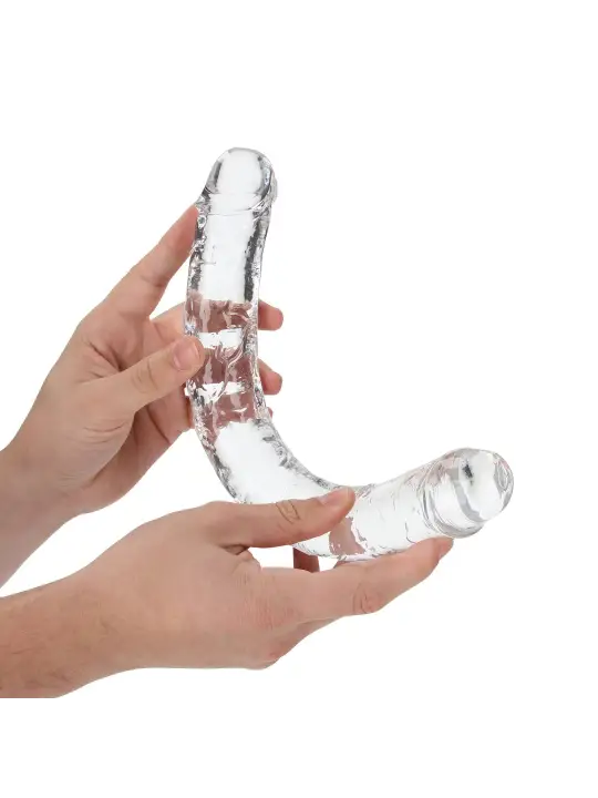 DILDO DUPLO CRYSTAL CLEAR 13 /34 CM  TRANSPARENTE REALROCK