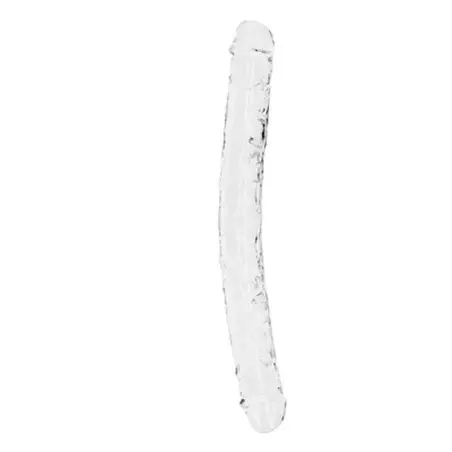 DILDO DUPLO CRYSTAL CLEAR 13 /34 CM  TRANSPARENTE REALROCK