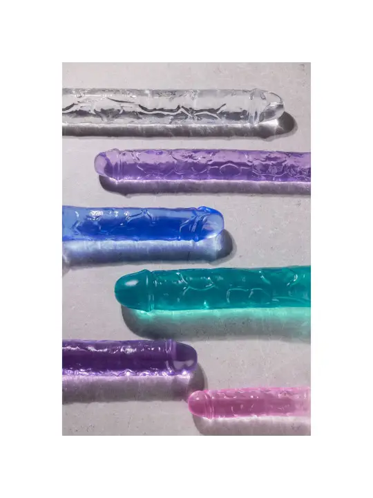 DILDO DUPLO CRYSTAL CLEAR 18 /45 CM TRANSPARENTE REALROCK