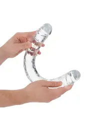 DILDO DUPLO CRYSTAL CLEAR 18 /45 CM TRANSPARENTE REALROCK