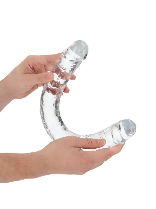 DILDO DUPLO CRYSTAL CLEAR 18 /45 CM TRANSPARENTE REALROCK