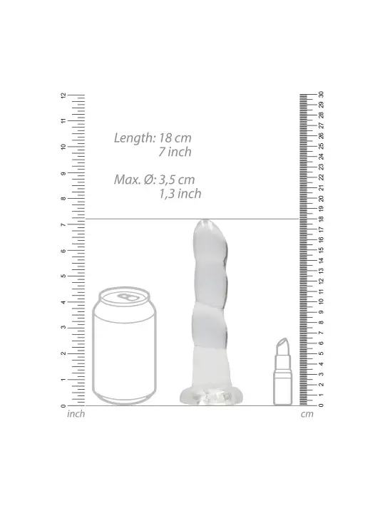 DILDO NON-REALISTIC CRYSTAL CLEAR 7 /17 CM REALROCK