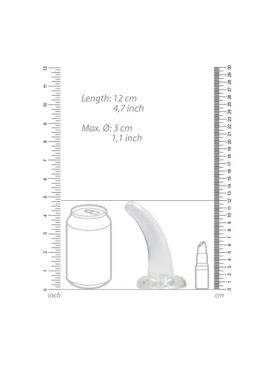 DILDO NON-REALISTIC CRYSTAL CLEAR 5 /11,5 CM REALROCK