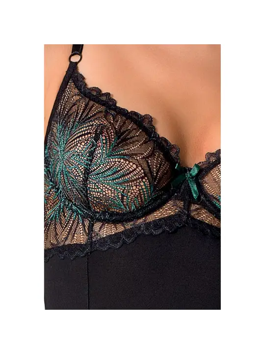CORPETE E TANGA FLORIS PRETO PASSION