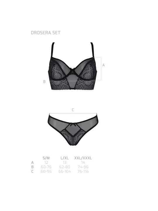 CONJUNTO DE 2 PEÇAS DROSERA PRETO ECO COLLECTION PASSION