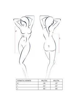 CAMISA DE NOITE E TANGA DONATA PRETA TAMANHO QUEEN PASSION