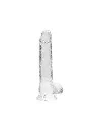 DILDO REALISTA COM TESTÍCULOS CRYSTAL CLEAR 8 /21CM REALROCK