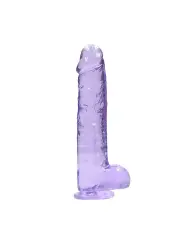 DILDO REALISTA COM TESTÍCULOS CRYSTAL CLEAR 9 /23 CM REALROCK
